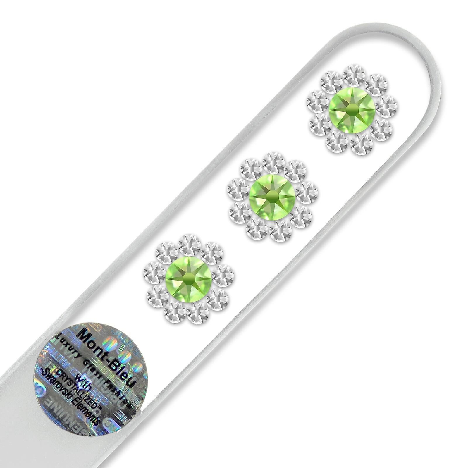 Mont Bleu 3 Flowers Crystal Nail File LE-13 - Peridot - Crystal