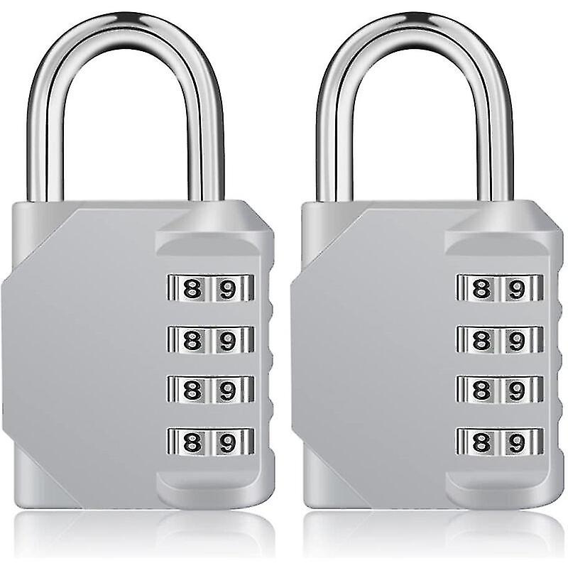 Pack Of 2 Locker Code Padlock For Gym Locker Room College 4 Digit Combination Lock Silver