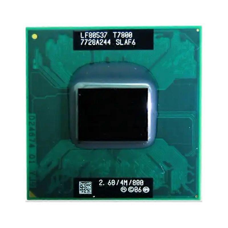 Core 2 Duo T7800 CPU Socket PGA478, 2 Cores, 2 Threads, 2.60GHz, 4MB L2 Cache, 34W.