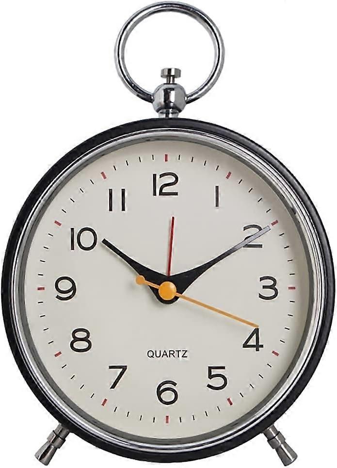 Silent Analog Alarm Clock, Morning Alarm Clock Bedside Alarm Clock, Small Non-Ticking Battery Operat