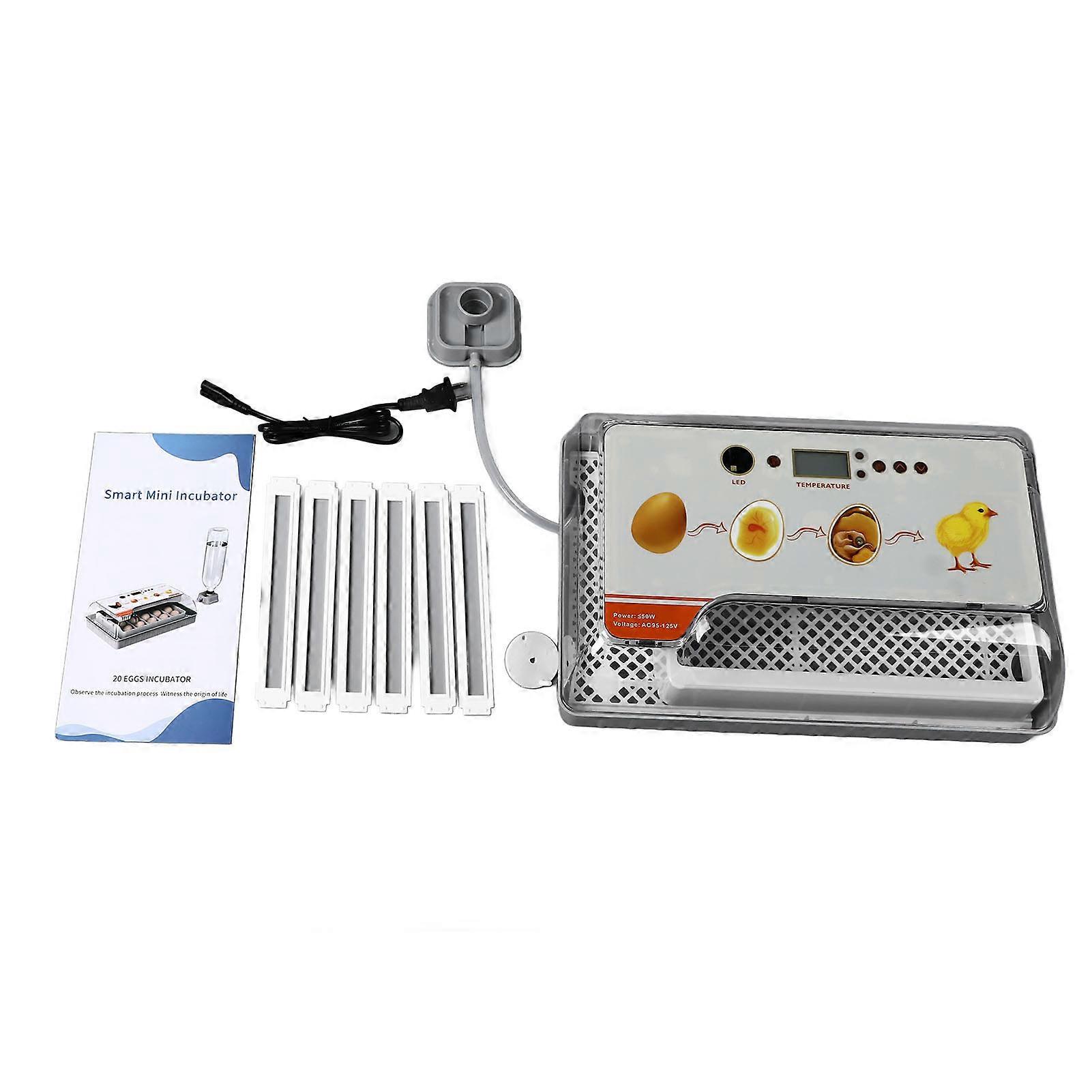 Small Smart Incubator Poultry Egg Incubator 20 Eggs Smart Incubator with Automatic Egg Turning and Humidity Control US Plug 110V NO.5997