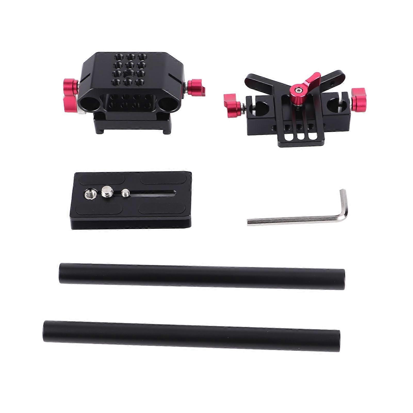 Dslr Camera Rail Riser Rig System Quick Release Base Kit Mount Clamp 15mm Dual Rod Universal Support For Tripod