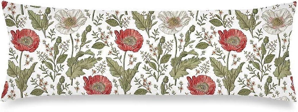 Çiçekler Vücut Yastık Kılıfı 20"x54" Yastık Kılıfı Bahar Çiçekli Kır Çiçekleri Çiçek Uzun Yastık Kılıfları Koruyucu Fermuarlı Dekoratif Çiçek Yatak Hapı