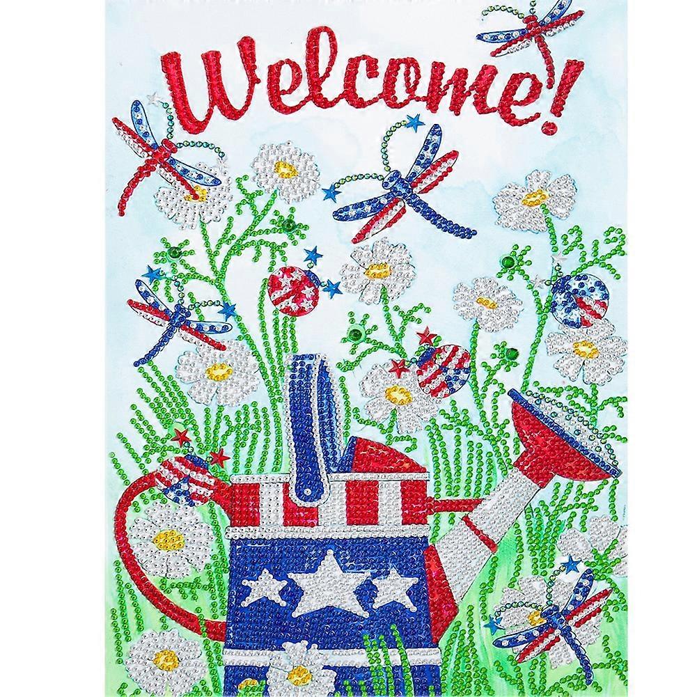 Partial Special Shape 5D DIY Drill Diamond Painting Flag Flower Mosaic Kit Rhinestone Drawing Picture Home Decoration Art Craft