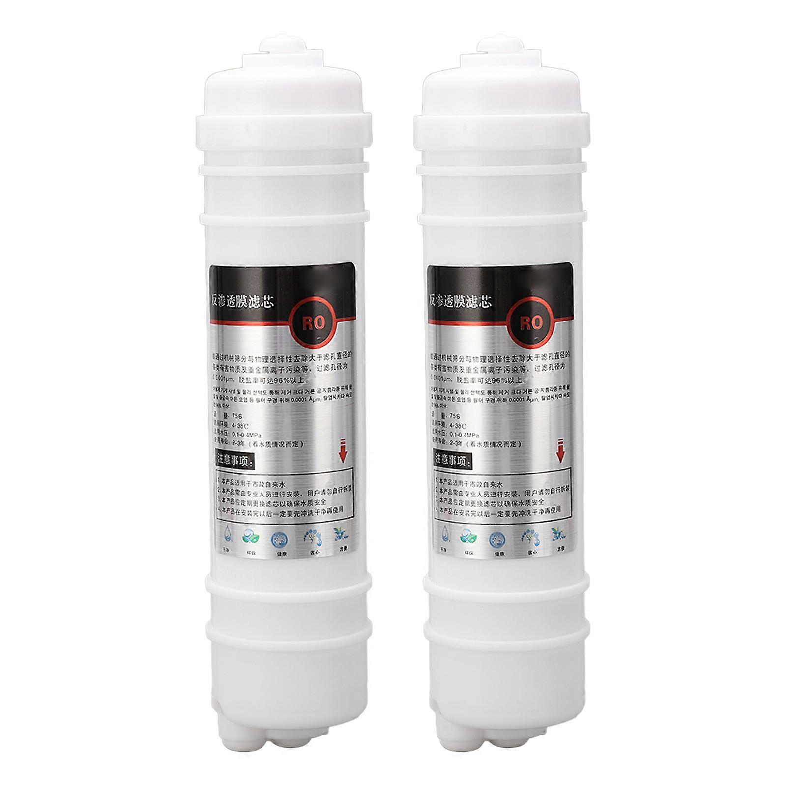 2Pcs Water Purifier Filter Element Replacement RO Membrane Korean Style Quick Connect 10in 75g