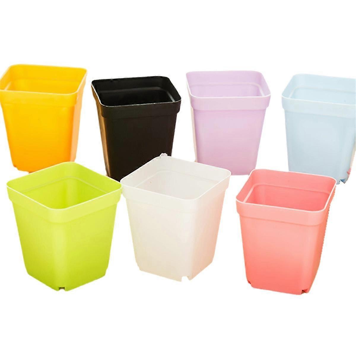 Mini Colorful Flower Pots, Plastic Flower Pots, Succulent Flower Pots (Random Colors)