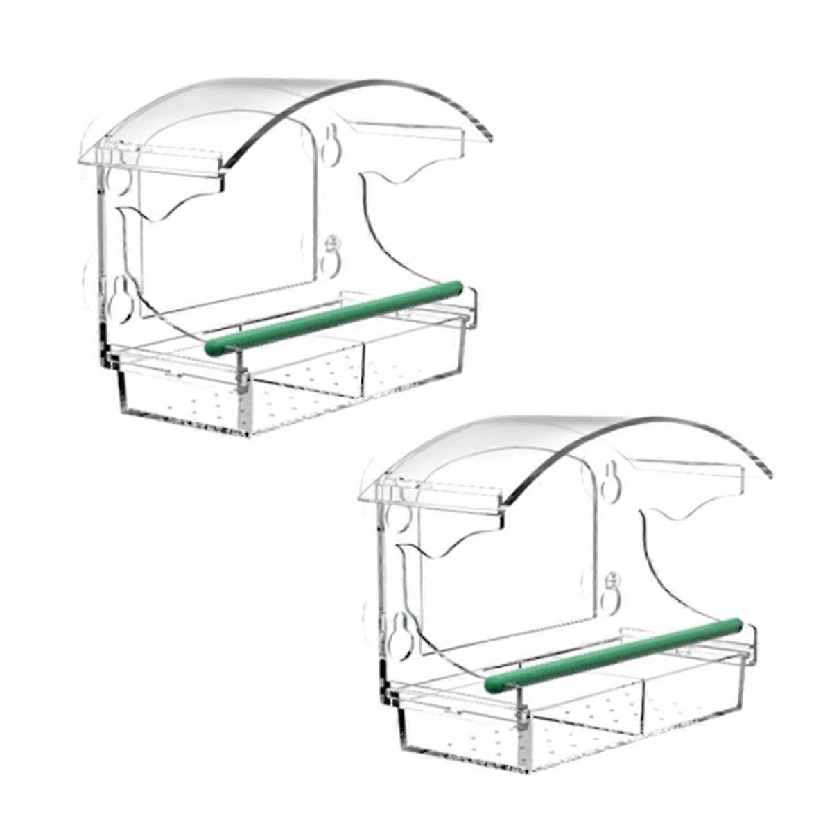 Bird Feeder Acrylic Transparent Window Bird Feeder Tray Bird House Pet Feeder Suction Cup Installat