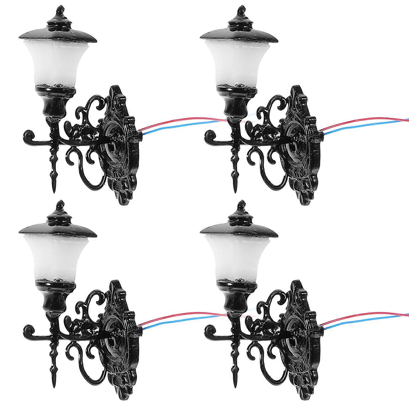4pcs Tiny Wall Lamps Mini Luminous Wall Lamp Sand Table Building DIY Materials