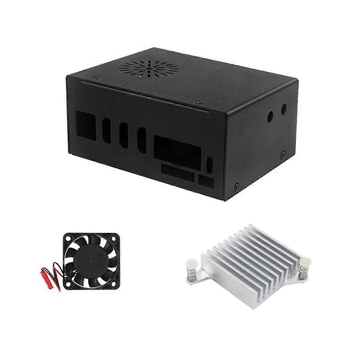 For 5 Plus Case, Metal Enclosure with Cooling Fan and Heatsink for 5 Plus 4GB/8GB/16GB