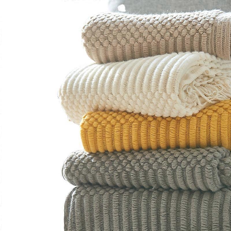 Simple Solid Color Air Conditioning Blanket Cover Blanket Sofa Cover Nap Blanket Decorative Blanket Thick Winter