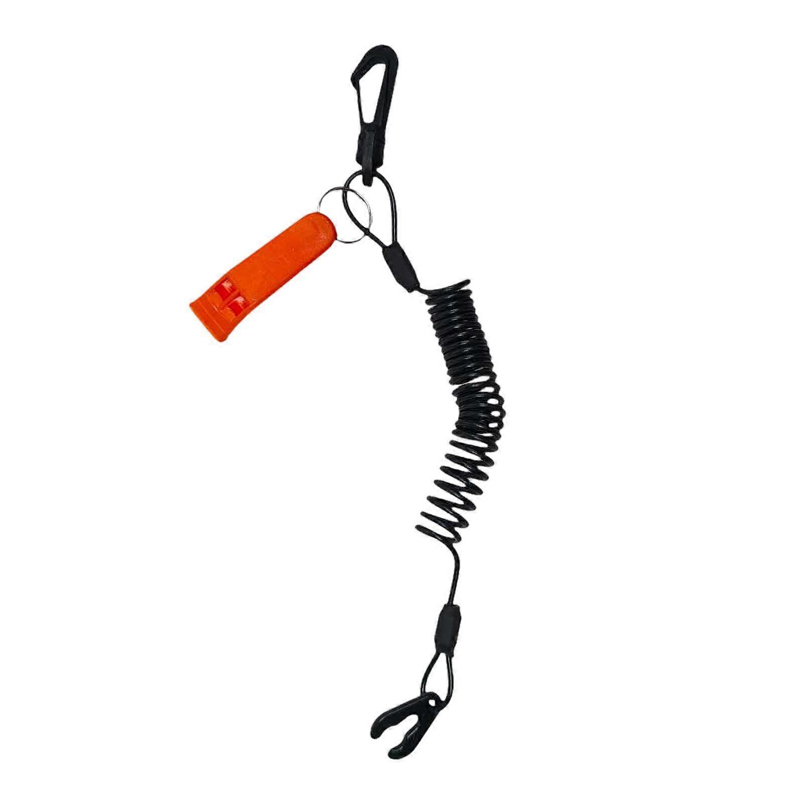 Boat Engine Safety Kill Stop Switch Lanyard Cord 122cm with Whistle Portable