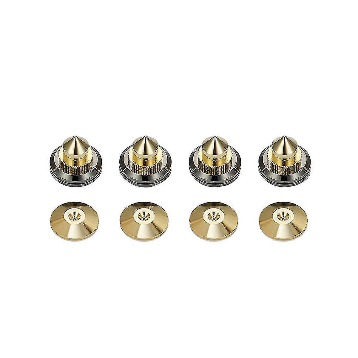 4 Set Golden-plated Speaker Spikes, Speaker Stands Cd Subwoofer Amplifier Turntable Isolation Feet-Useful