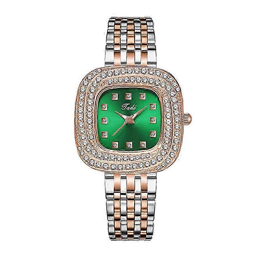Damer 'Starry Sky Square Diamond Sæt Quartz Watch Mode rustfrit stål Student Watch