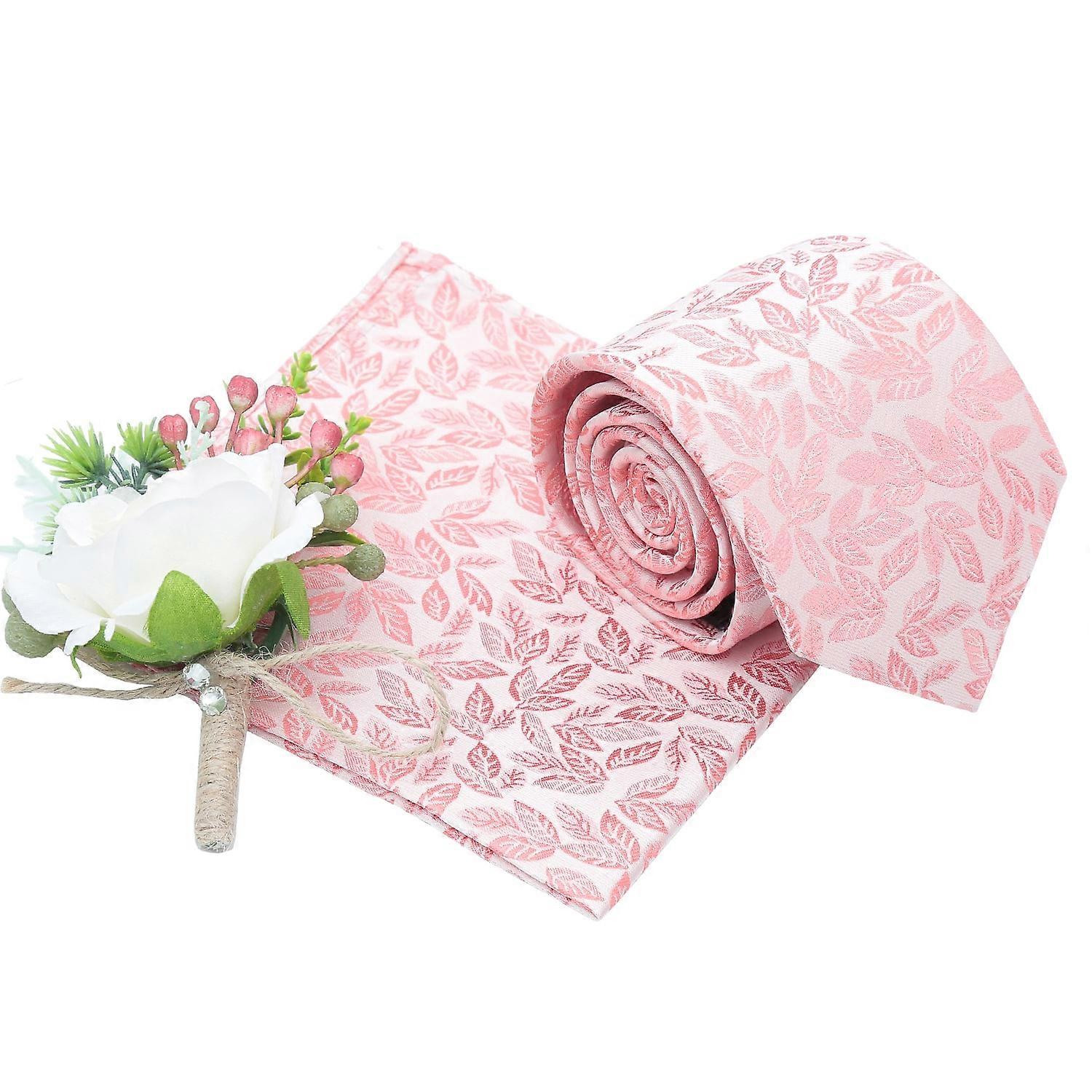 Coral Willow Tie and Pocket Square Set