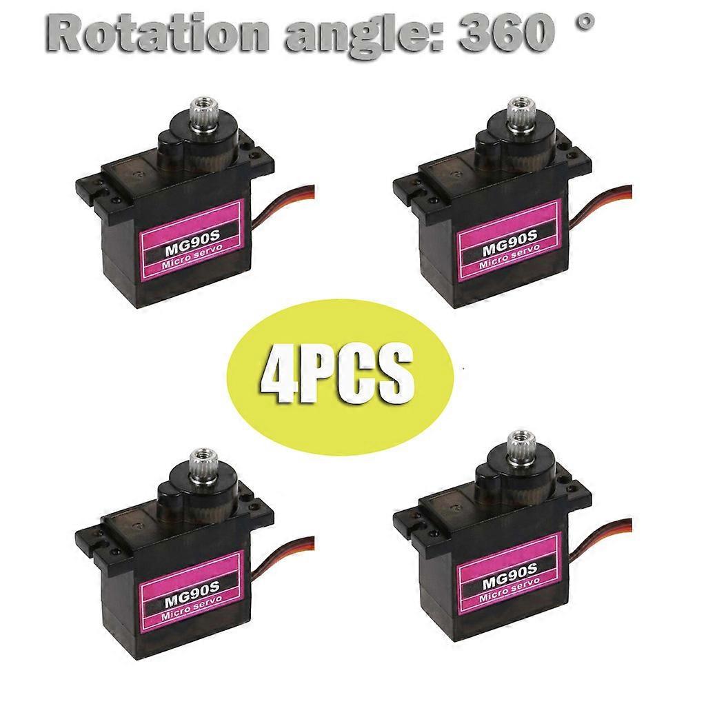 4 Stück Mg90S Mikro-Metallgetriebe-9G-Servo für RC-Flugzeug-Hubschrauber-Auto 360