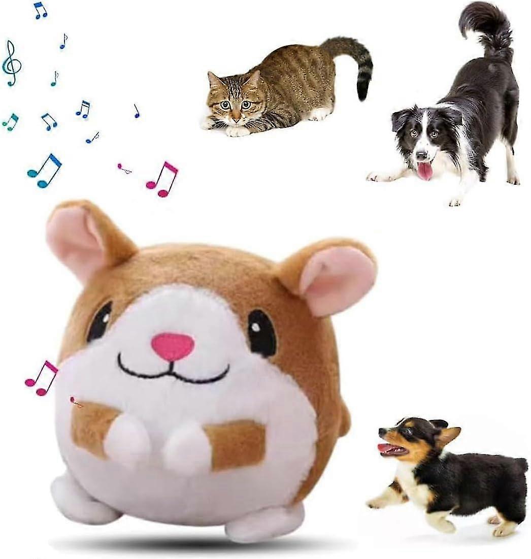 Active Moving Pet Plush Interactive Dog Toy, Squeaky Moving Dog Ball Toy