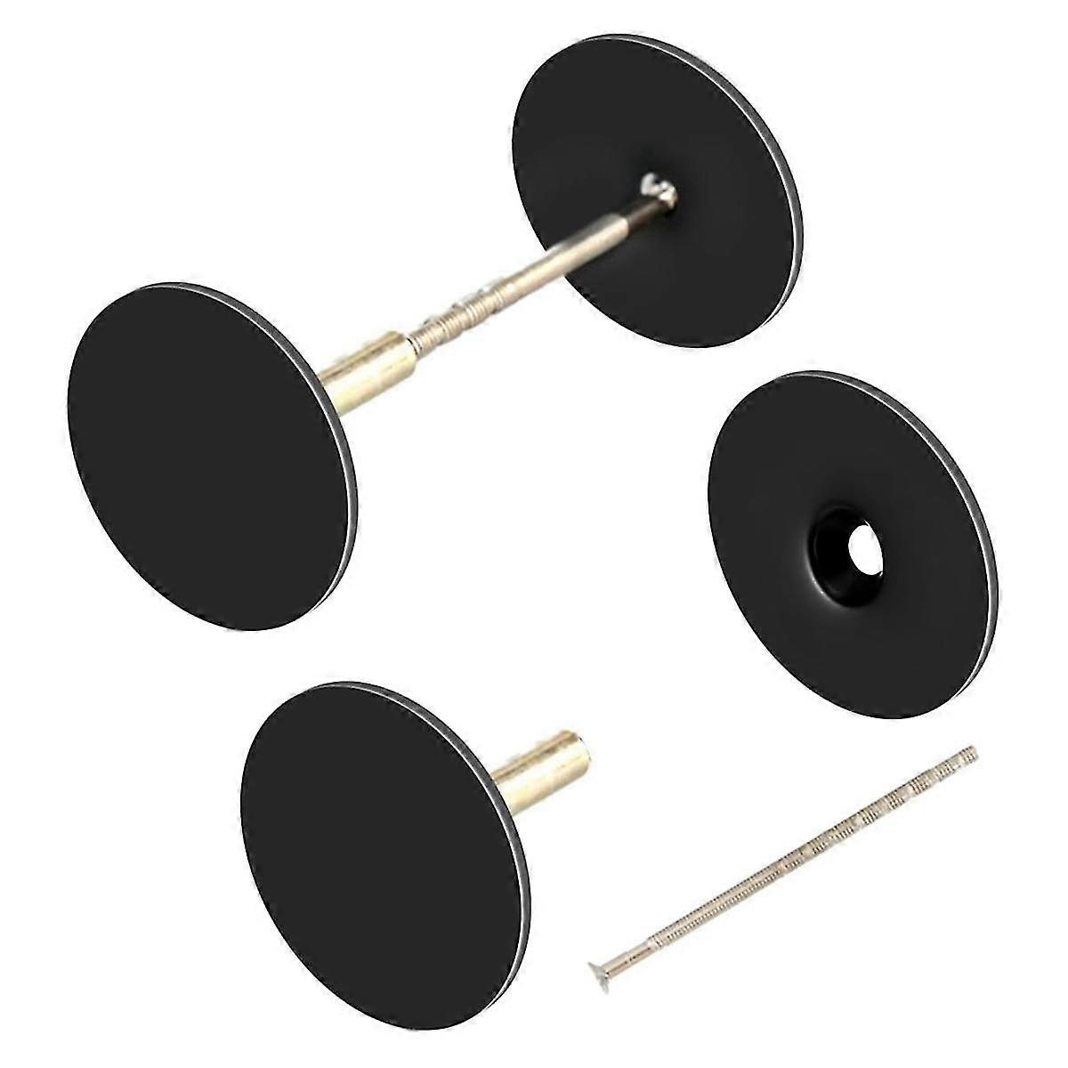 2er-Pack Türloch-Abdeckplatten, Türknaufgriff-Lochfüllplatten, Metall-Verbindungsschrauben-Riegel-Abdeckplatten (schwarz)