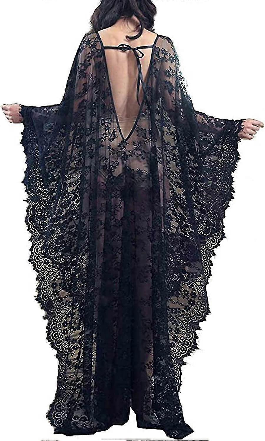 الشاطئ التستر بوهو الدانتيل كيمونو زائد حجم بيكيني رداء ملابس السباحة بدلة السباحة للنساء الصلبة