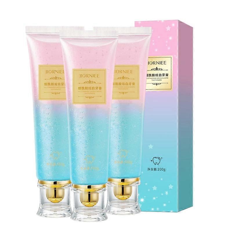 3x معجون أسنان تبييض نياسيناميد ، معجون أسنان طبيعي بنياسيناميد ، تبييض أسنان