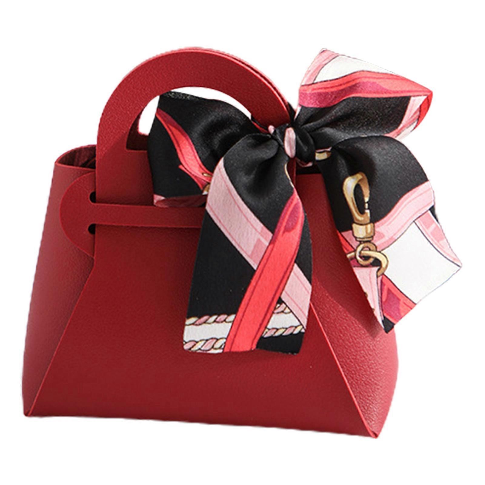 Candy Bag Nordic Style Easy to Assemble Handle Design Pure Elegant Wedding Candy Box with Ribbon Home Decor