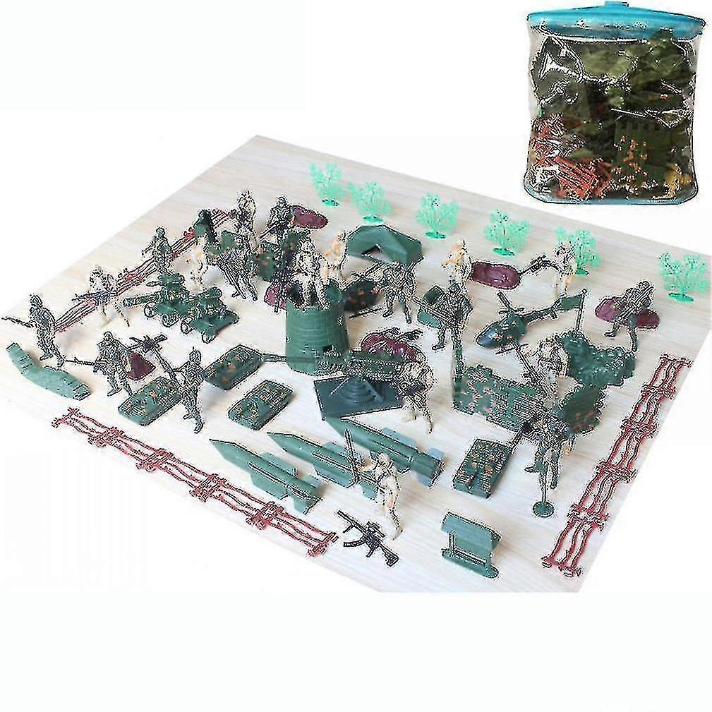 93pcs World War Military Toy Set Battlefield Figures Playset With 9cm Soldiers