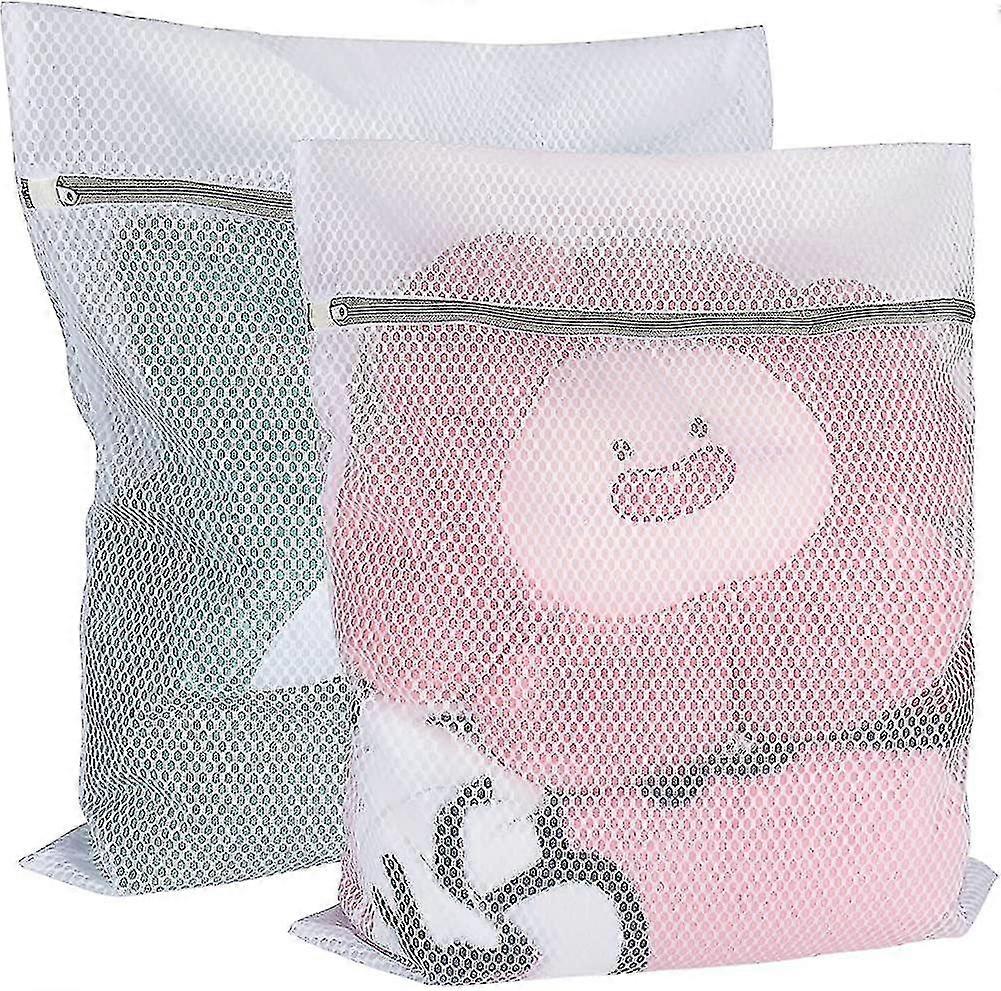 Set Of 2 Extra Large Washing Net Bags, Durable Honeycomb Mesh Laundry Bag With