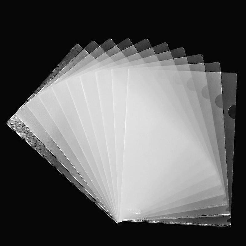 L-shaped Transparent File Cover Folder, Single-piece Folder Single-page Document Single-piece A4 Single-page Data (20pcs, White)