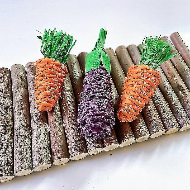3 Pieces/set Bird Chew Toy Interactive Parrot Teeth Cleaning Toy Straw Toy Small Animal Rabbit Mouse
