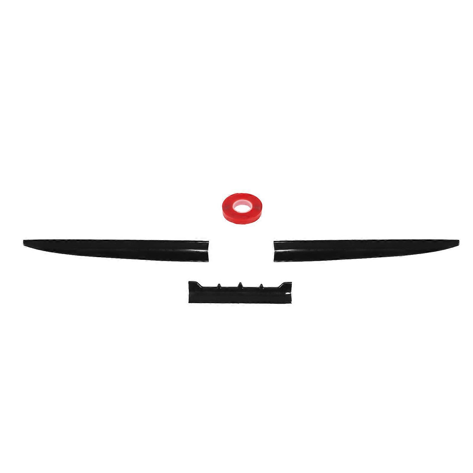 3pcs Rear Trunk Spoiler 52.95in Reduce Wind Resistance Trunk Wing Spoiler Universal for Automobiles Glossy Black