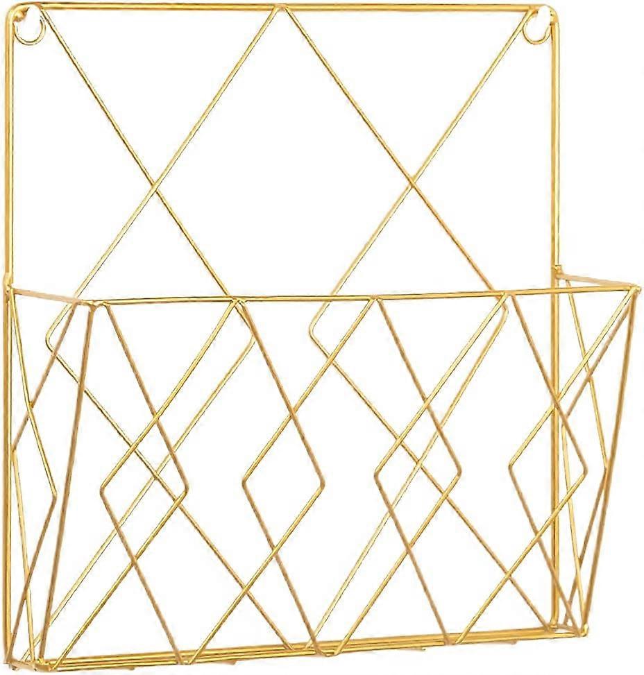 Revistero metálico de pared (oro)