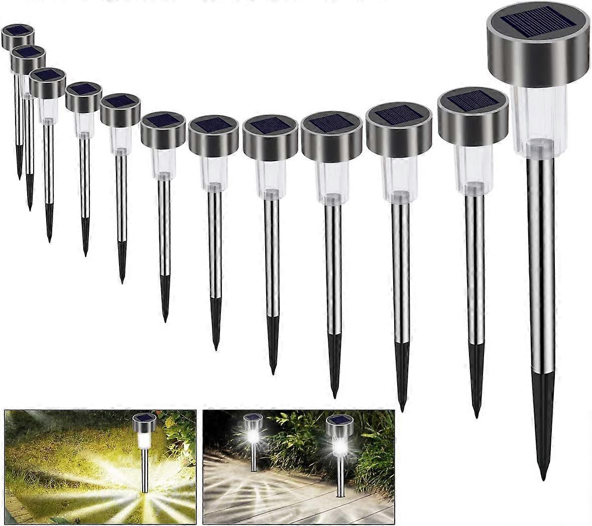 12Pcs Solar Garden Lights Outdoor Cordless