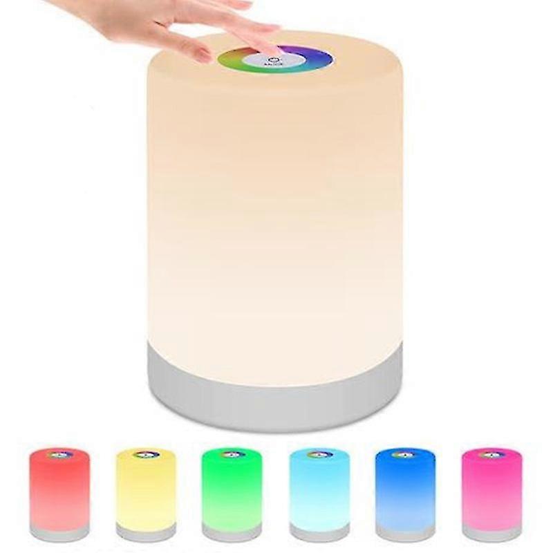 Night Light Led Touch Control Rechargeable Smart Bedside Table Lamp Rgb Color Changing Modes