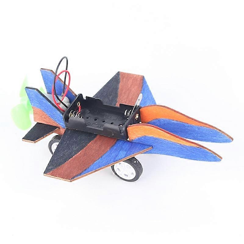 Kids Creative DIY Assembly Electric Slide Airplane Model Science Experiment Toy KAESI