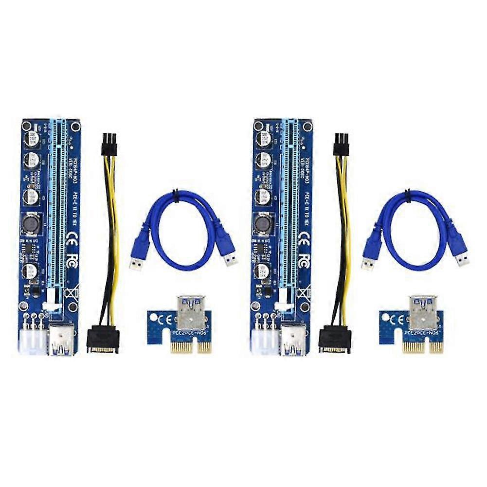 VER 008C Molex 6 Pin PCIE PCI-E PCI Express Riser Card 1X to 16X Extender 60cm USB 3.0 Cable for Mi