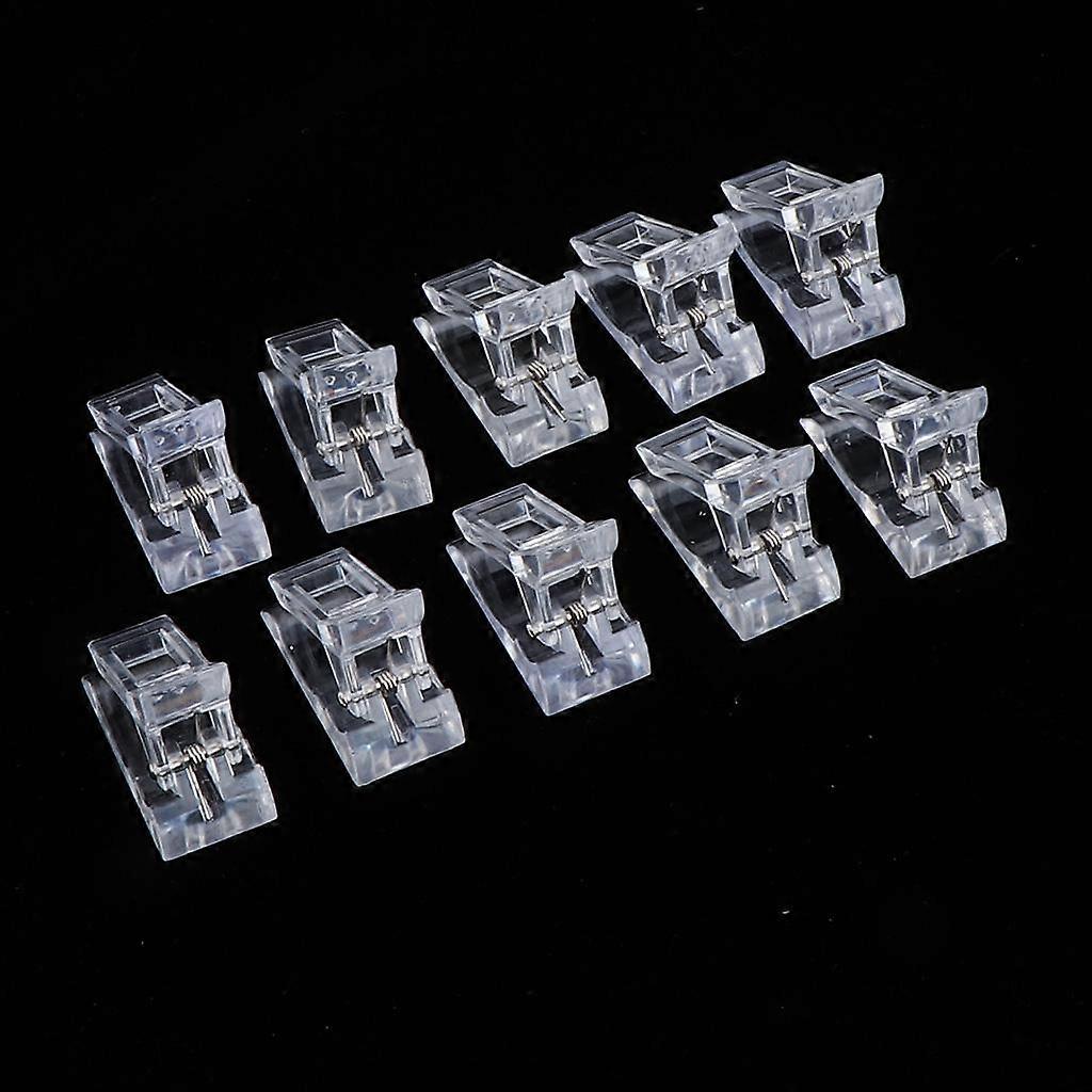10pcs/set  Quick Building Nail Art Tips Clips for Fingernails - UV LED Nails Plastic Assistant Tools