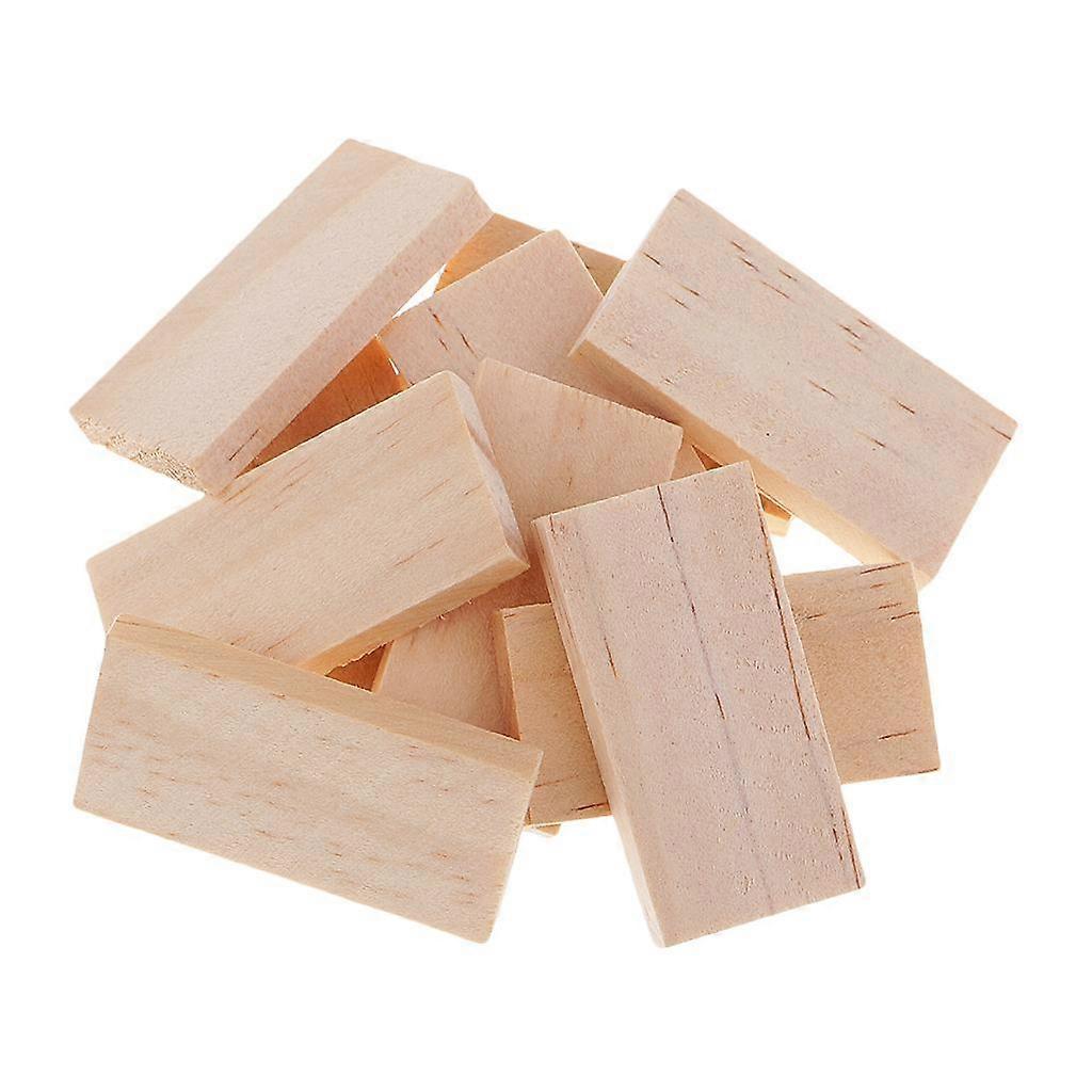 2x 10 Pieces Natural Unfinished Wooden Pieces Blank Plaque for DIY Pyrography Crafts Painting Drawing 4x2x0.5cm