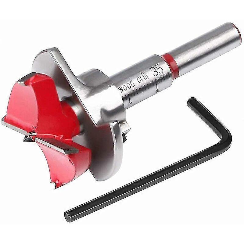 Wood Drill Bits, 35mm Adjustable Positioning Wood Cutter, Cemented Carbide Hole Saw with Depth Stop (Depth Range 1040mm)