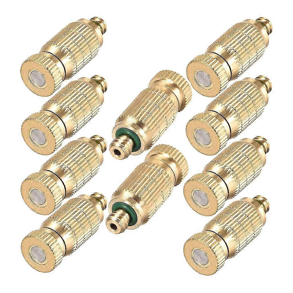 النحاس التغشية فوهة 10 حزمة ارتفاع ضغط رذاذ رذاذ فوهة لتنسيق الحدائق في الهواء الطلق نظام التبريد المضادة للتنقيط فوهة أفضل هدية