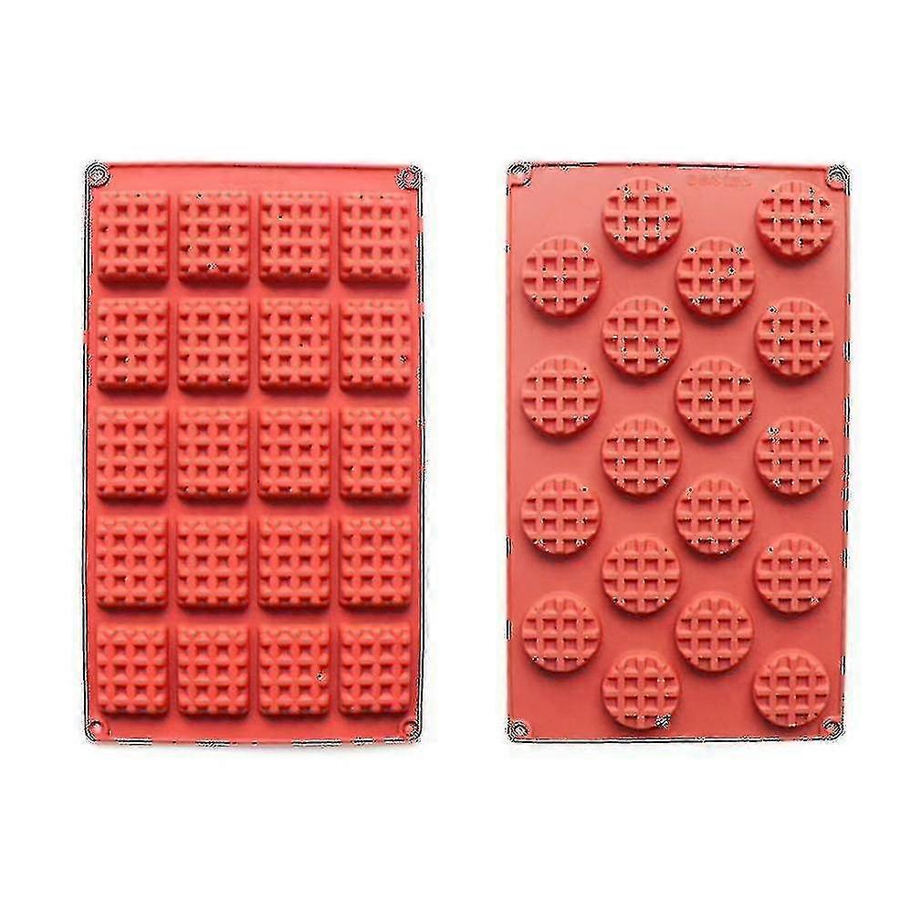 2pcs 18 Square Diy Kitchenware Baking Tray Waffles Shape Silicone Mold Biscuit Mold High Quality
