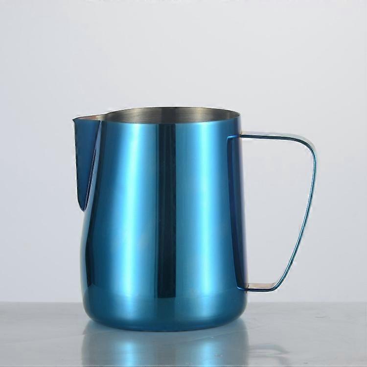 Titanium Plated Stainless Steel Milk Pitcher Coffee Cup Creamy Latte Coffee Milk Cappuccino Blue 600ml