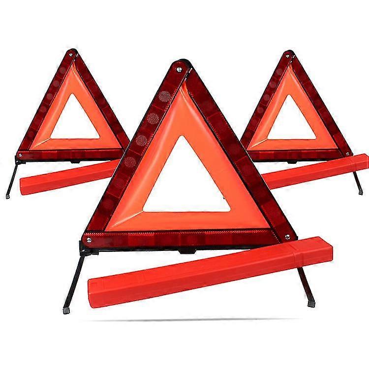 Safety First Aid Group Safety Warning Triangle For Roadside Breakdowns Foldable Wind Tested With Case3pcs