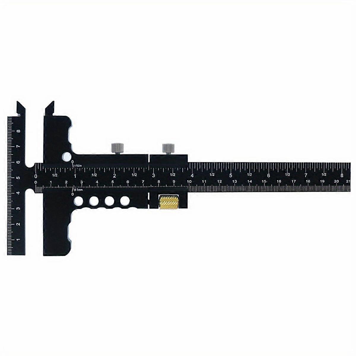 Woodworking Scriber Gauge Measuring Tool -Square Scribing Marking Framing Ruler Aluminum Alloy Sliding Marking Gauge B