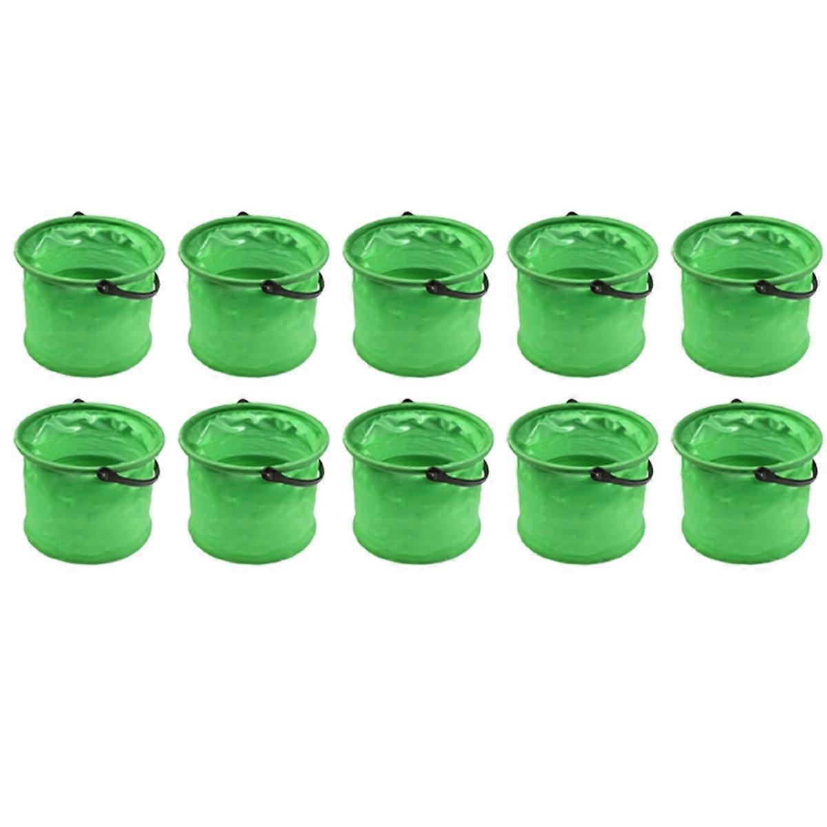 Green Folding Bucket, Foldable Portable Fishing Bucket, Art Color Bucket, Pen Washer