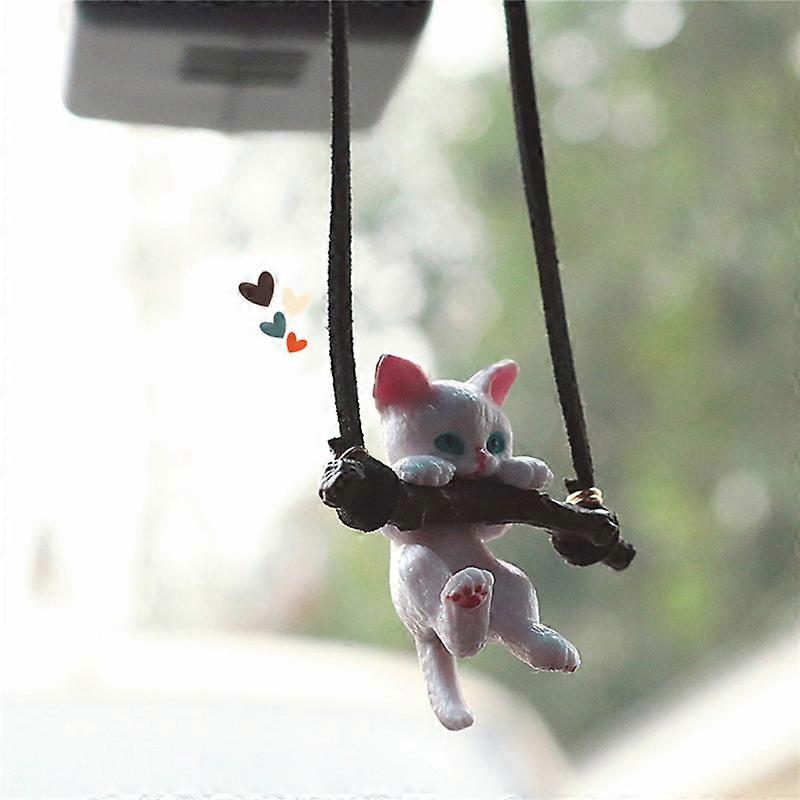 Car Pendant Cute Anime Little Duck Pig Dinosaur Swing Auto Rearview Mirror Hanging Ornaments Interior Decoraction Accessories X1
