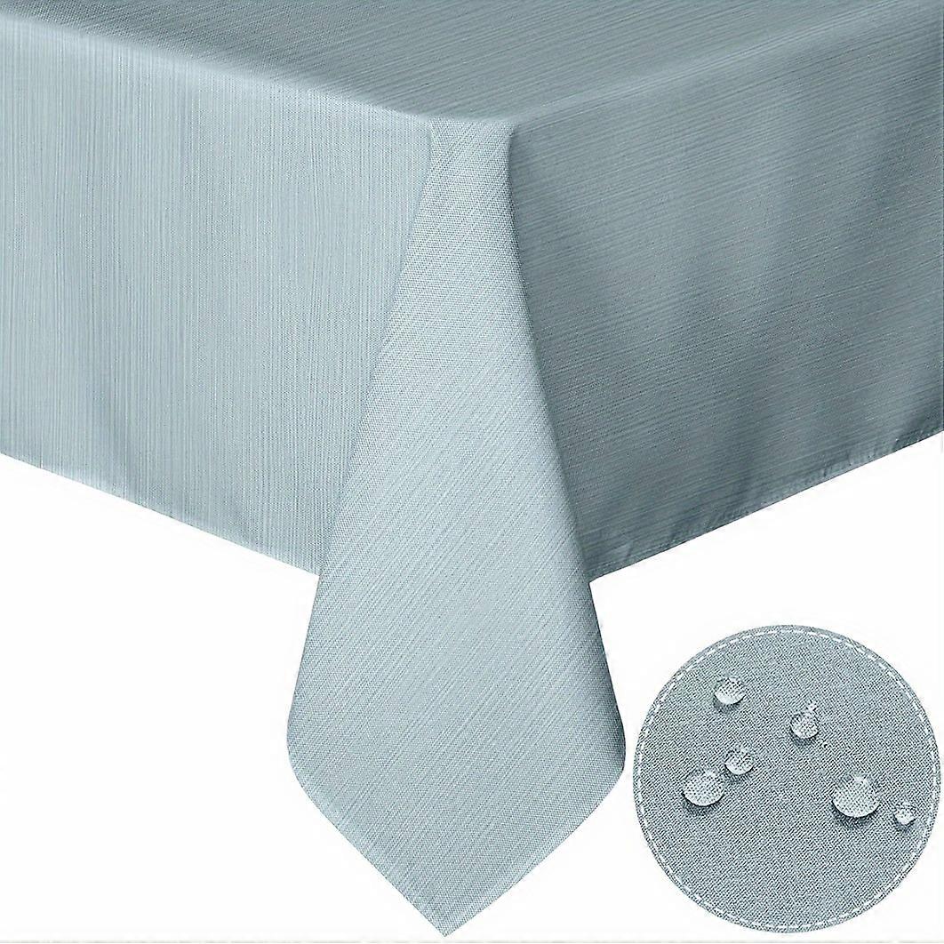 1pc Waterproof Heavy Linen Rectangle Tablecloth - Stain & Wrinkle Resistant, Washable Polyester Fabric - Ideal for Dining Table, Buffet, Parties & Cam
