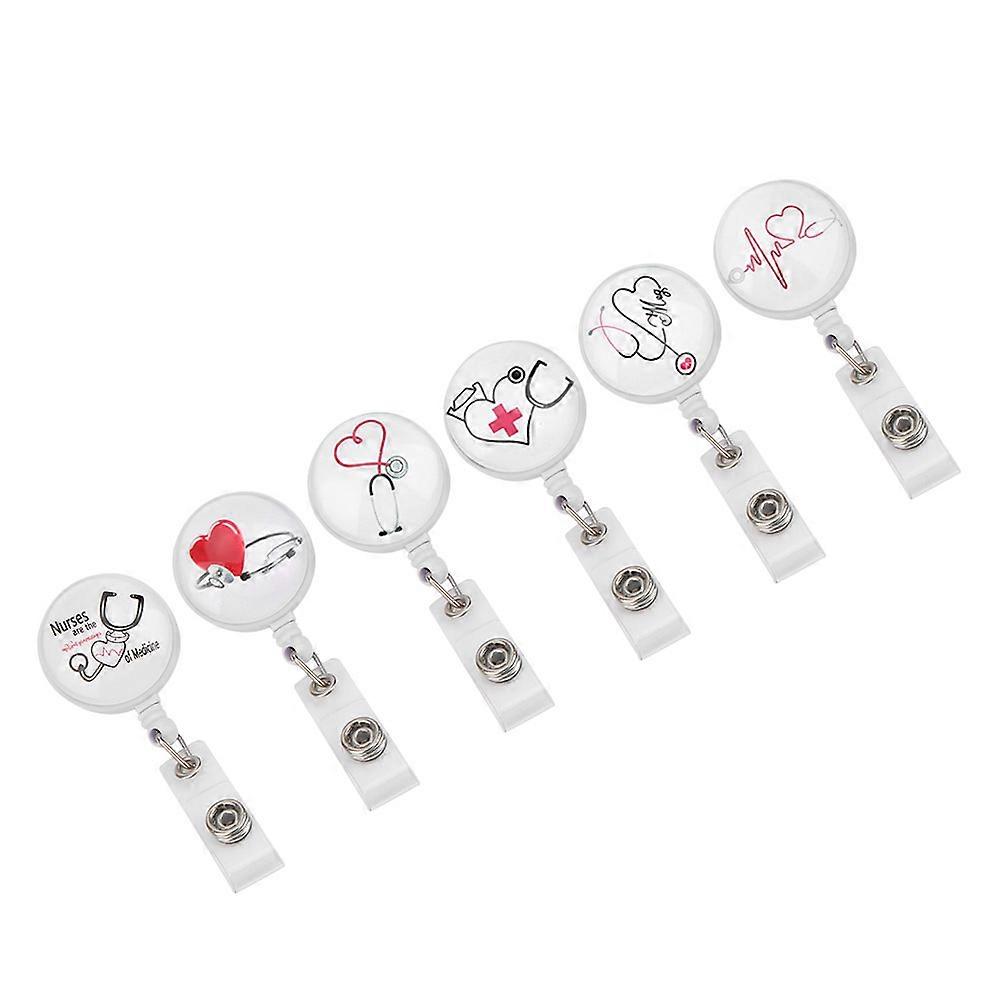 Portable Infirmière ID Nom Carte Porte-badge Porte-badge Rétractable Badge Reel Clip