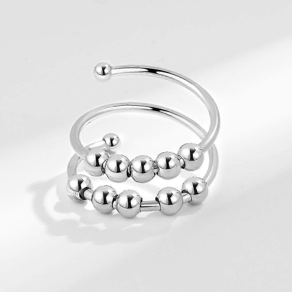 Anti-stress Ring Double Adjustable Copper Platinum Silver
