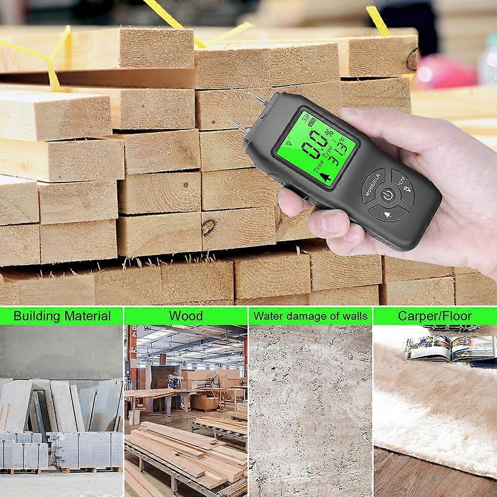 Wood Moisture Meter Digital Sensor Scanner Paper Humidity Tester for Building Material Drywall