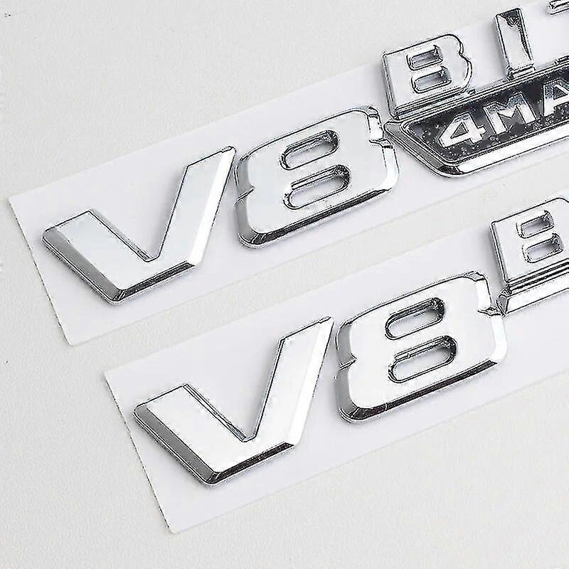 Chrome S63 AMG V8 BITURBO 4MATIC+ Trunk Fender Badges Emblems For Mercedes Benz 305996819197