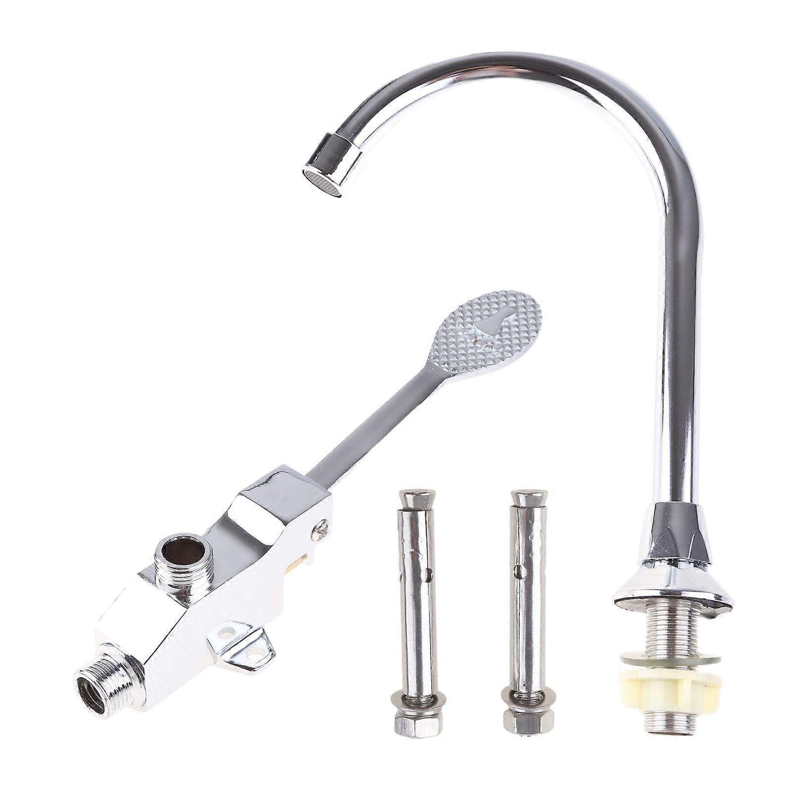 Single Hole Foot Pedal Control Cold Water Faucet Deck Mount Pulldown Faucet